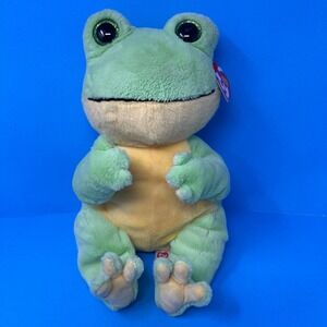 Ty Beanie Bellies Snapper Frog Plush Green 2023 Glitter Eyes 40608